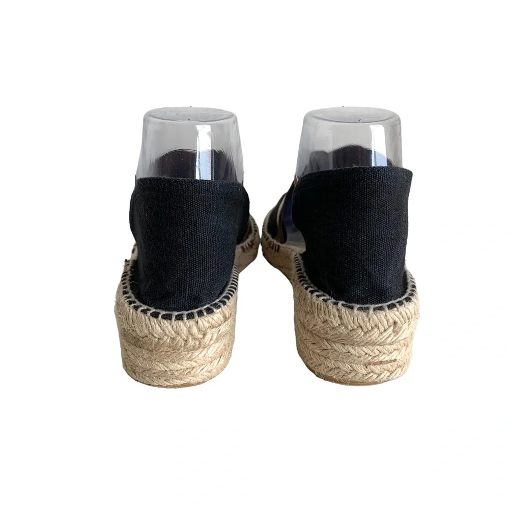 Bettye‎ Muller Espadrilles flats, Black, tan and Bronze slip-on, size 38 or US 7